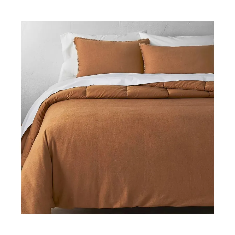 Casaluna Heavyweight Linen Blend Comforter & Sham Set, Full/Queen or King (New with tags) (retailer product photo)