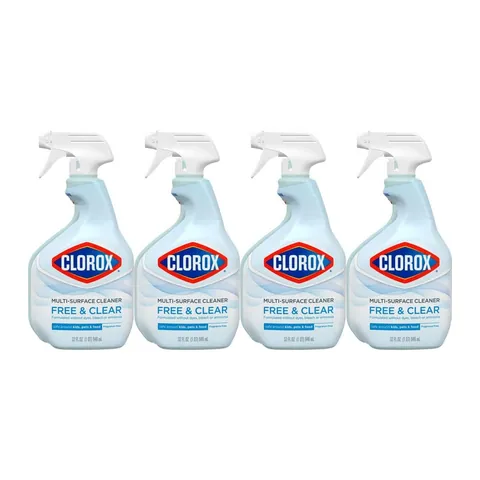 Clorox Free & Clear Multi-Surface Cleaner 32oz (4-Pack) (retailer product photo)