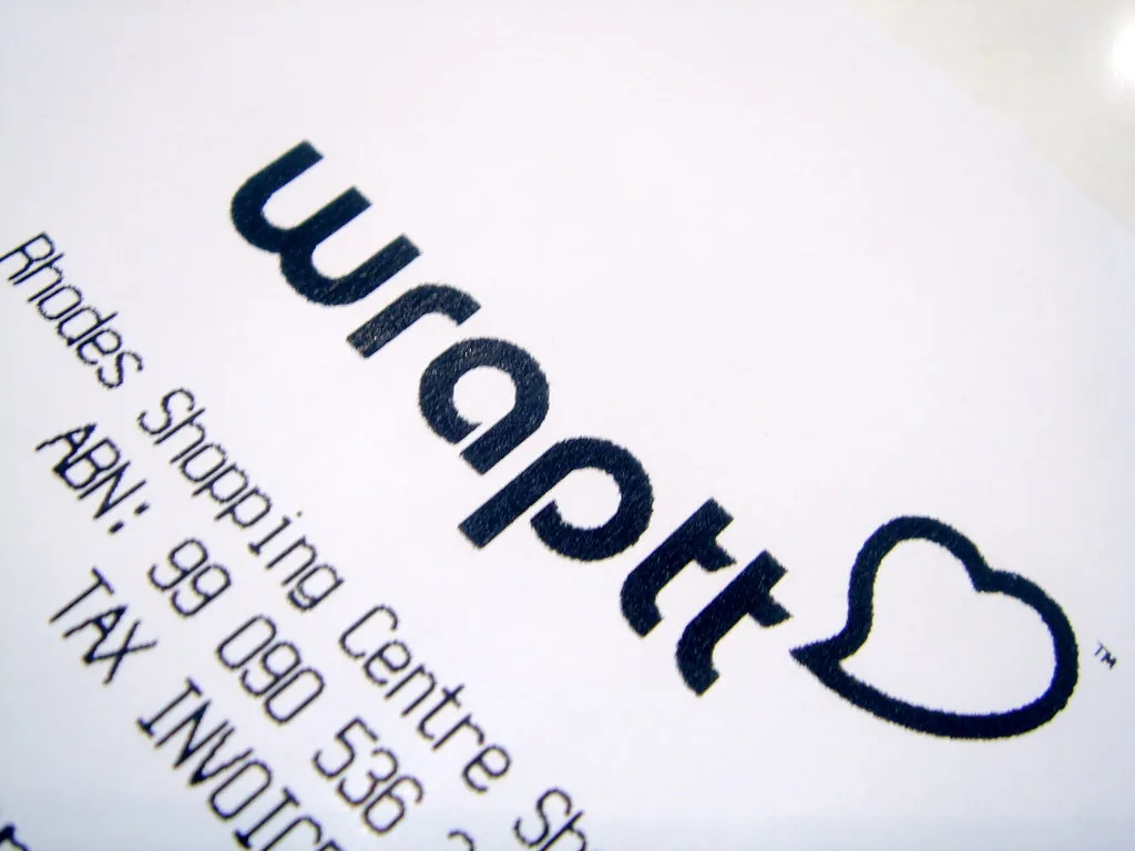 Close-up of a printed store receipt