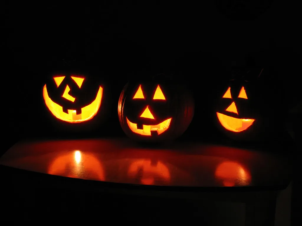 Carved Halloween jack-o-lanterns